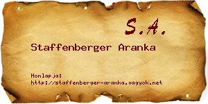 Staffenberger Aranka névjegykártya